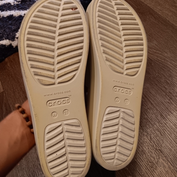 Crocs Brooklyn Women's Platform Comfort Slide Sandal Bone Cream - Size 11 Used - Picture 5 of 5